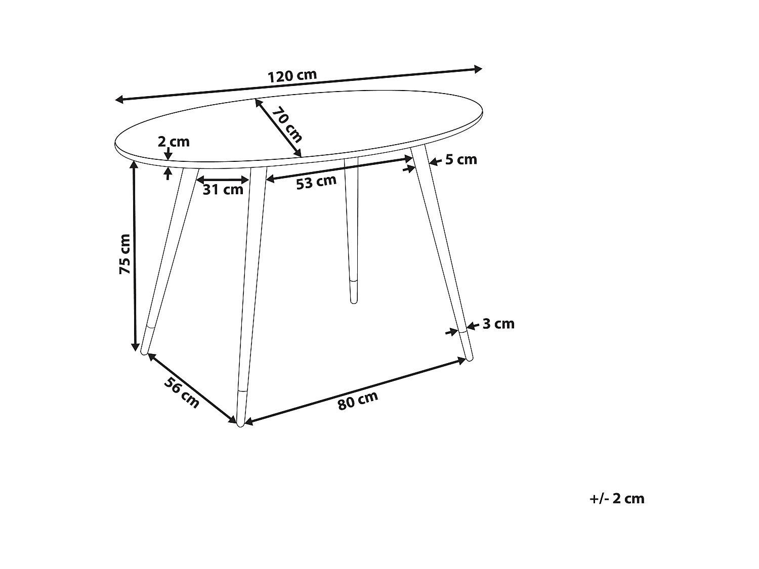 Tavolo da pranzo GUTIERE Marmo bianco 120 cm 70 cm