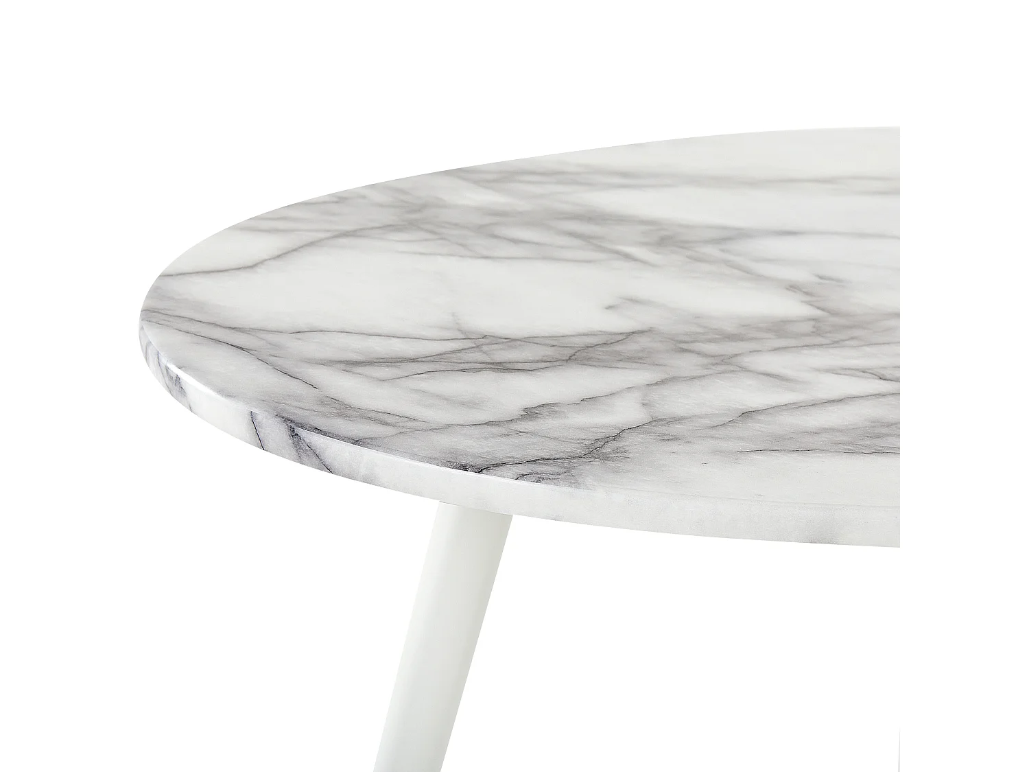 Esstisch glamourös aus MDF Marmor / weiß oval 120 x 70 cm Metallbeine Gutiere