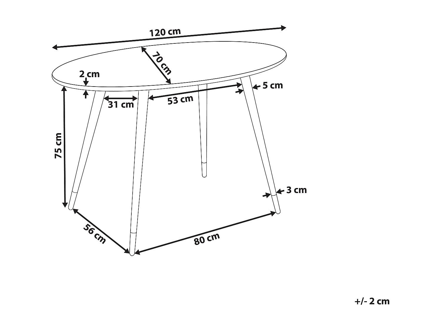 Esstisch glamourös aus MDF Marmor / weiß oval 120 x 70 cm Metallbeine Gutiere