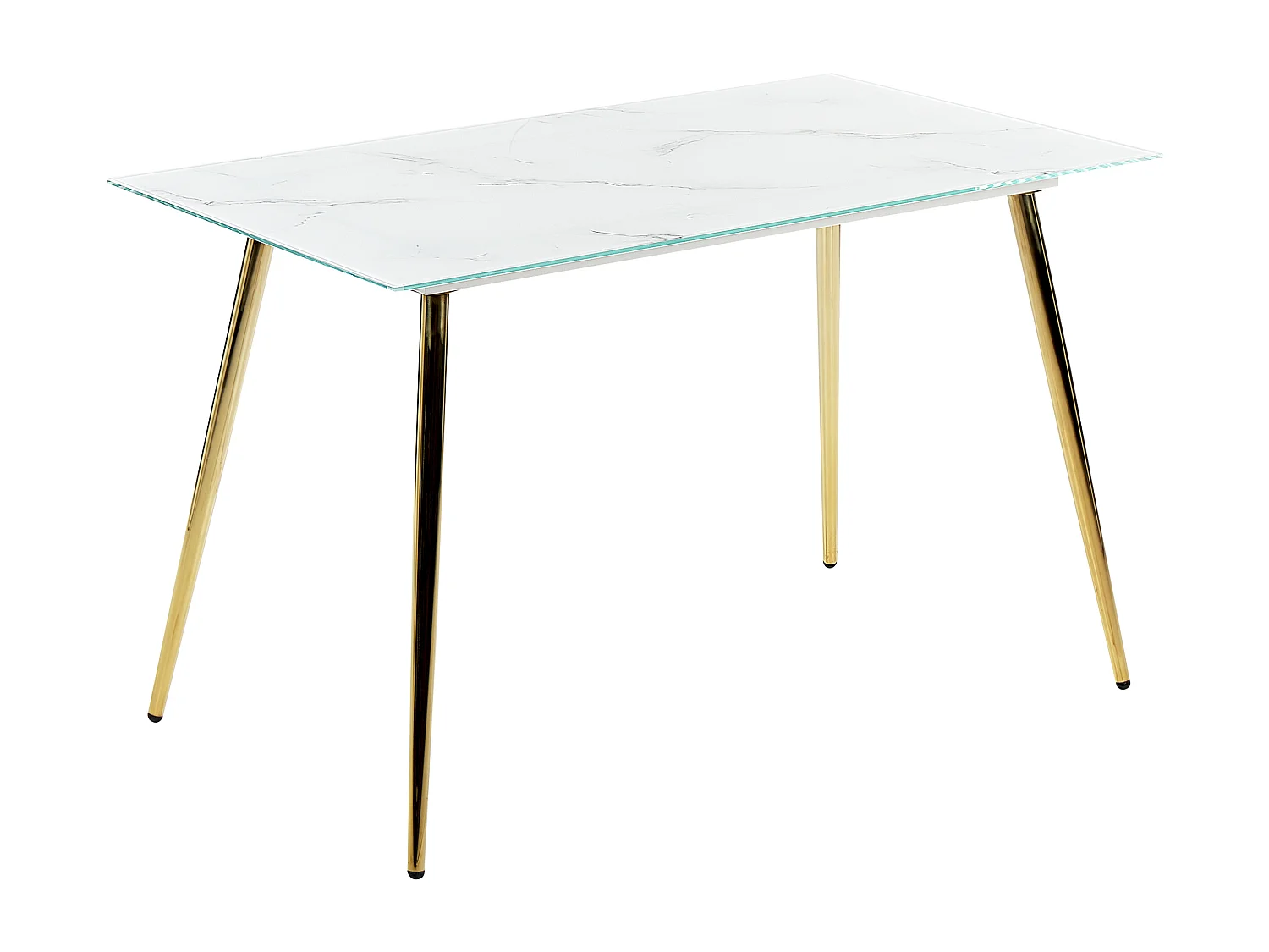 Table de repas MULGA Marbre blanc 120 cm 70 cm Verre de sécurité