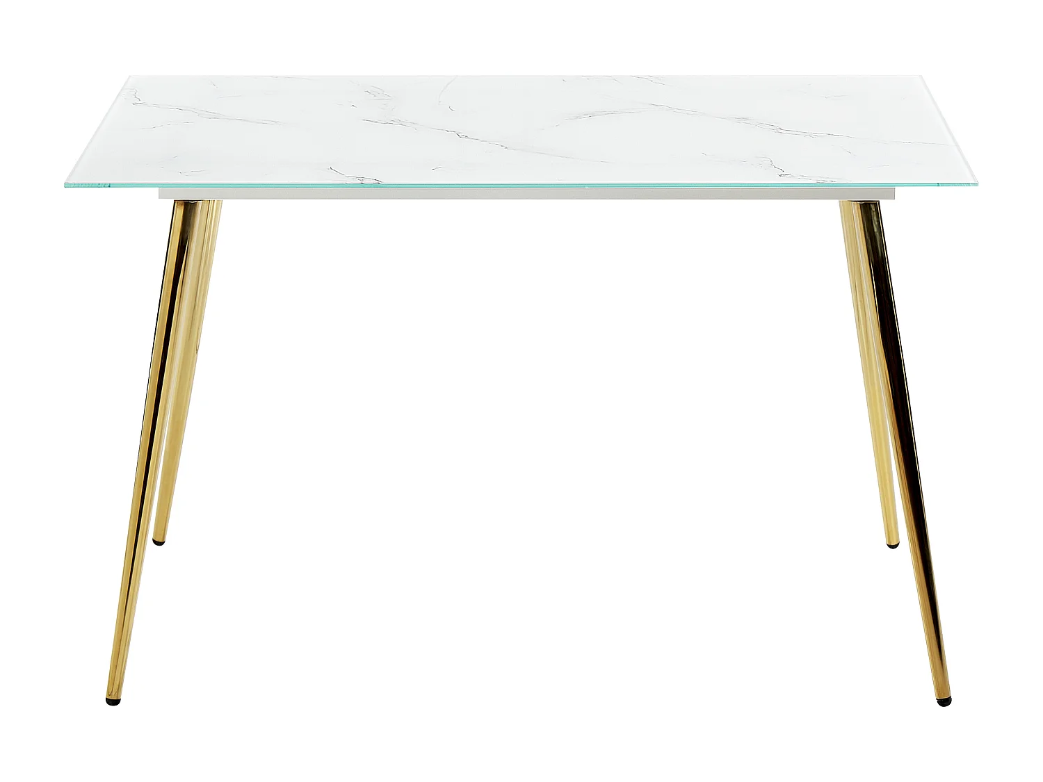 Table de repas MULGA Marbre blanc 120 cm 70 cm Verre de sécurité