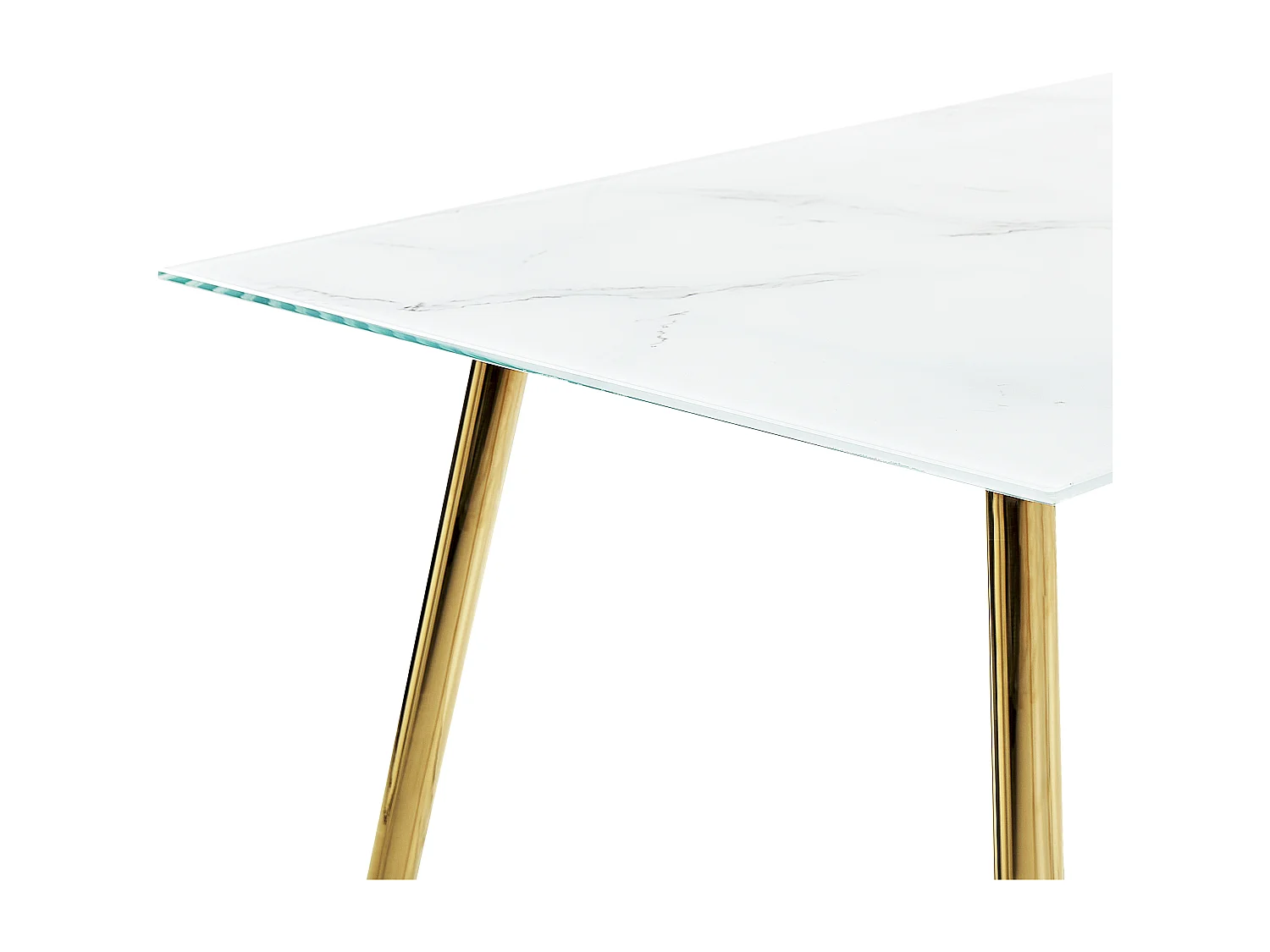 Table de repas MULGA Marbre blanc 120 cm 70 cm Verre de sécurité