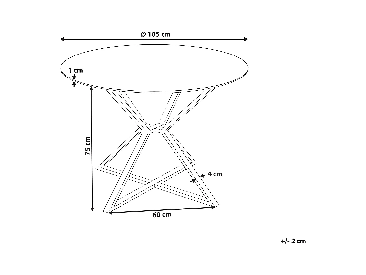 Eettafel BOSCO Zwart 105 cm 105 cm Veiligheidsglas