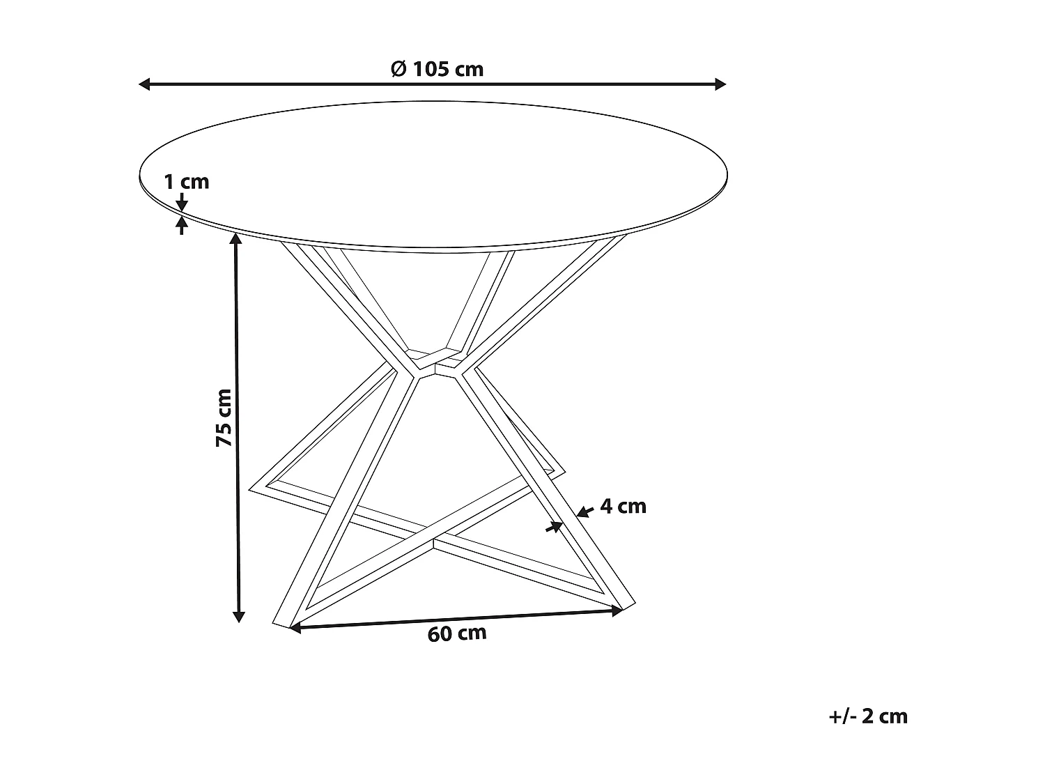 Tavolo da pranzo BOSCO Nero 105 cm 105 cm Vetro temperato