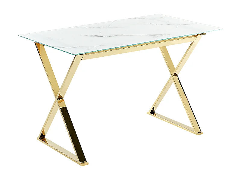 Esstisch ATTICA Weisser Marmor 120 cm 70 cm Sicherheitsglas