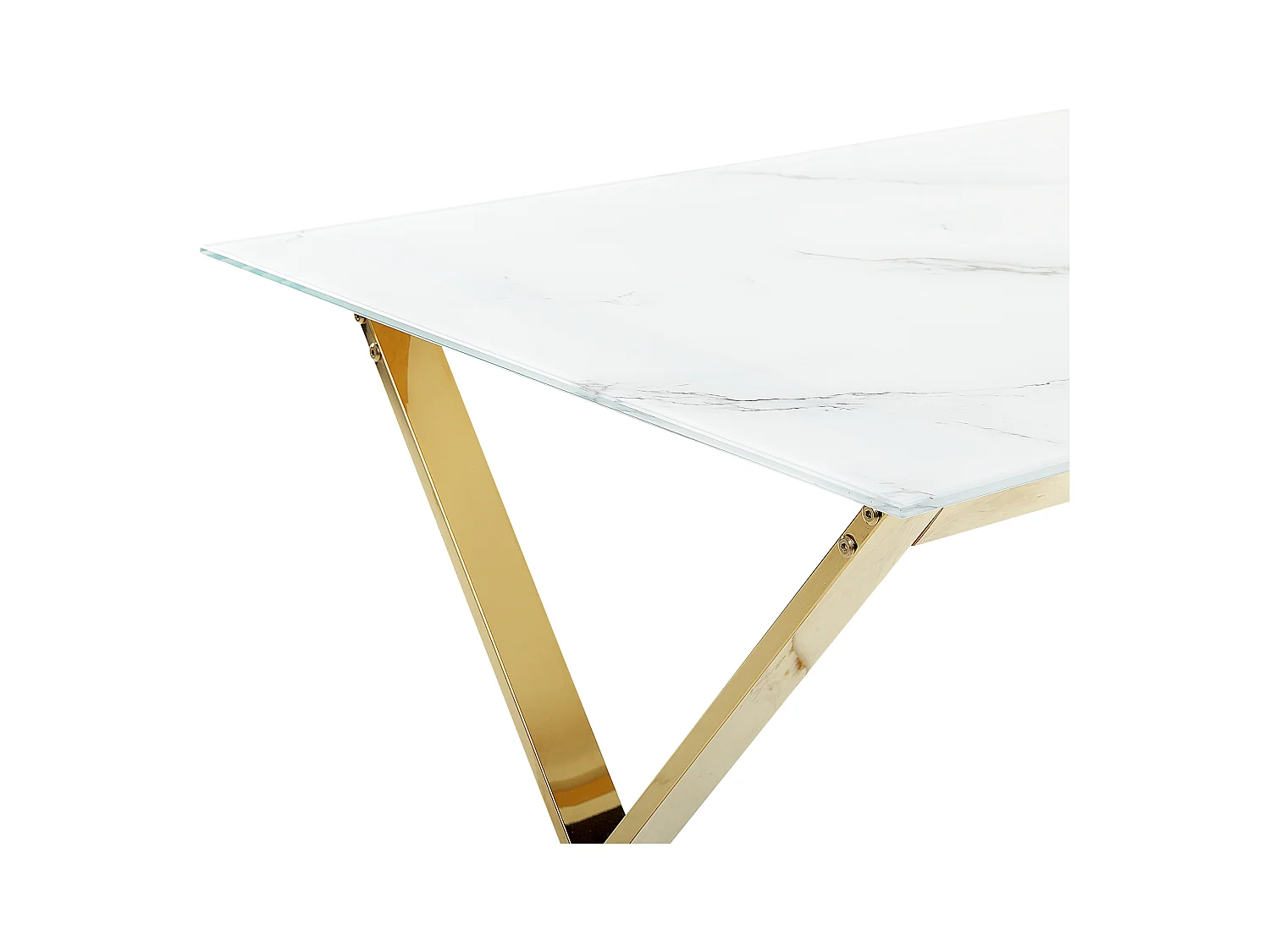Mesa de jantar ATTICA Mármore branco 120 cm 70 cm Vidro de segurança (temperado)
