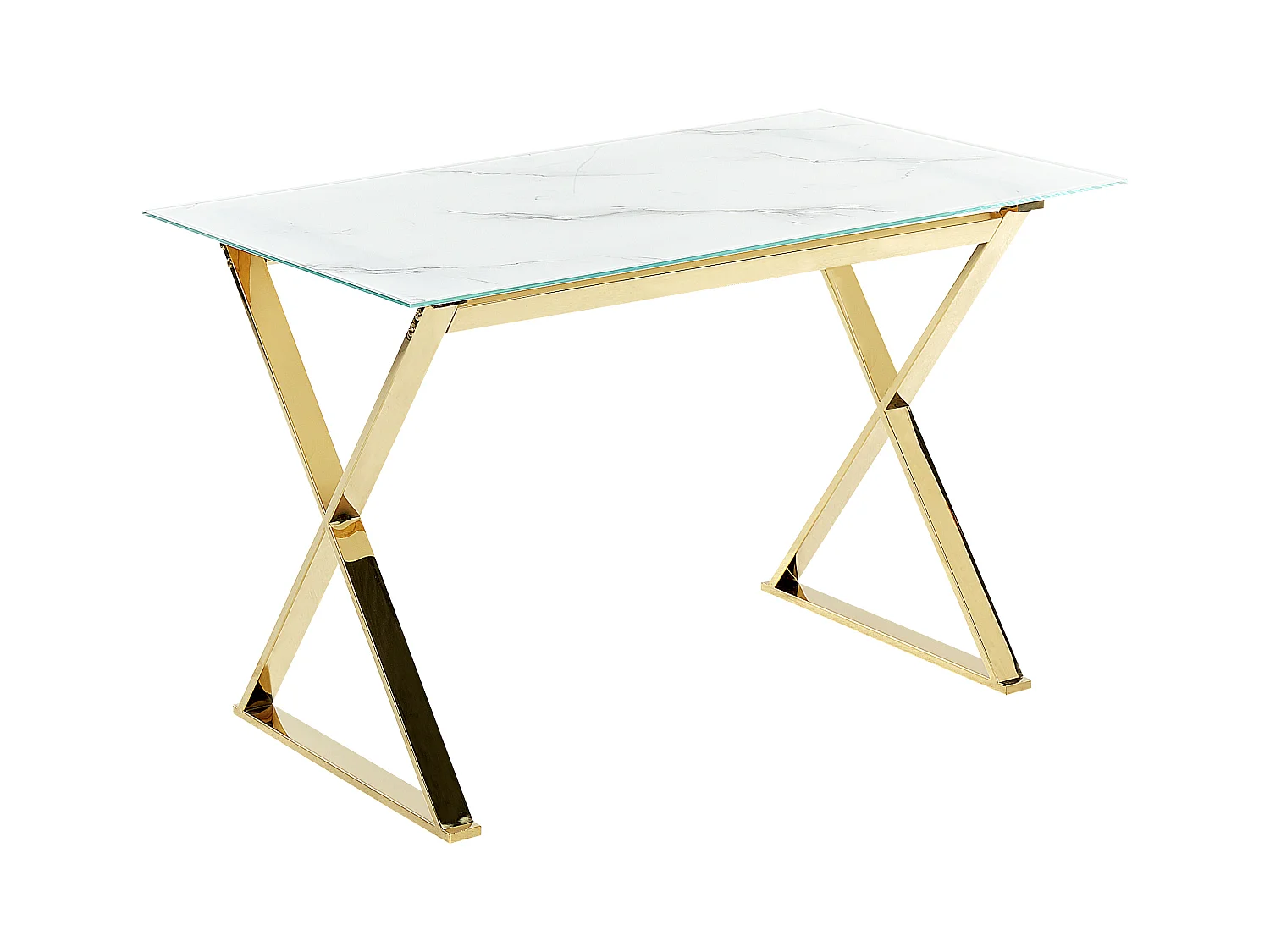 Esstisch ATTICA Weisser Marmor 120 cm 70 cm Sicherheitsglas