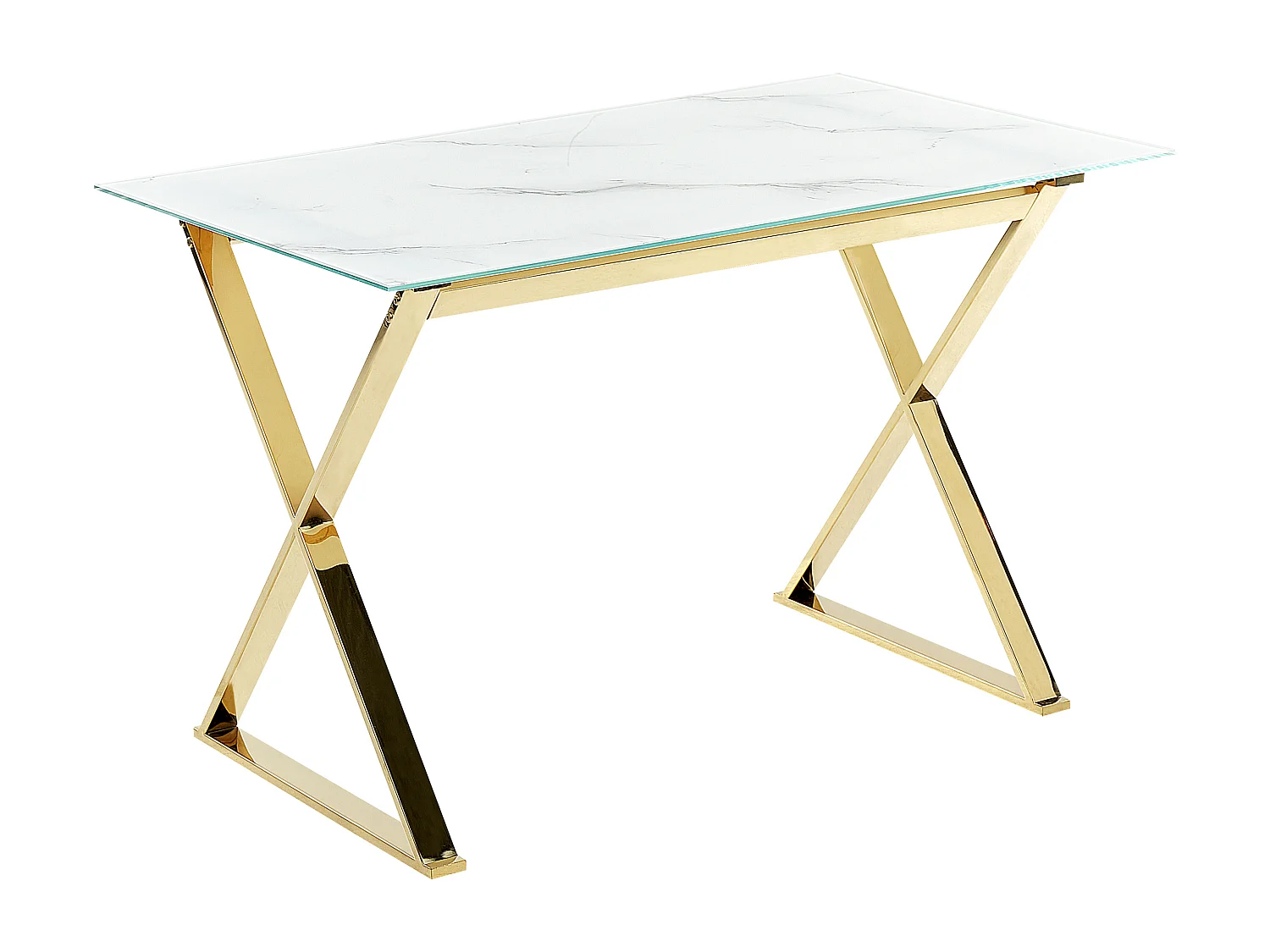 Eettafel ATTICA Wit marmer 120 cm 70 cm Veiligheidsglas