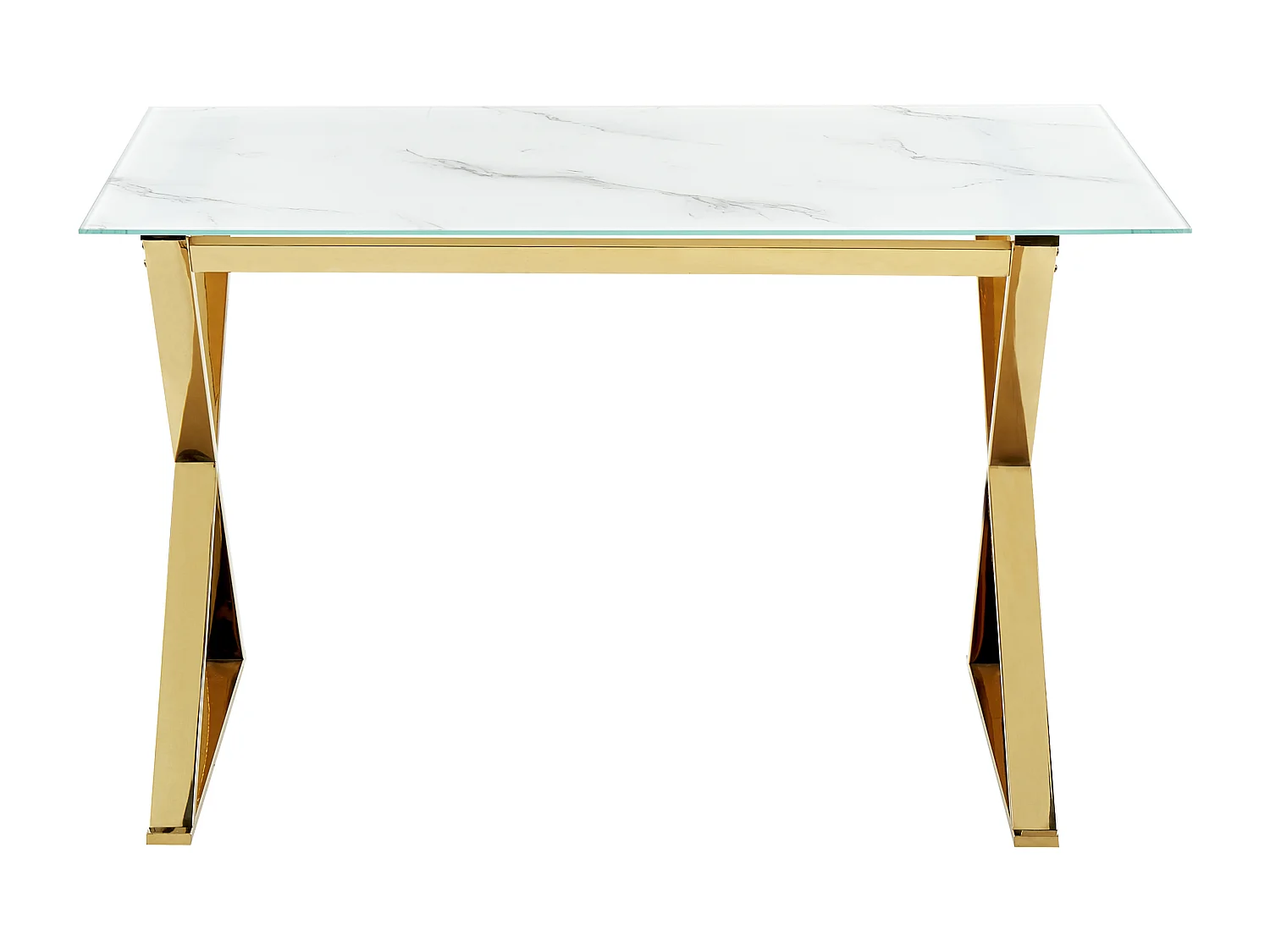 Eettafel ATTICA Wit marmer 120 cm 70 cm Veiligheidsglas