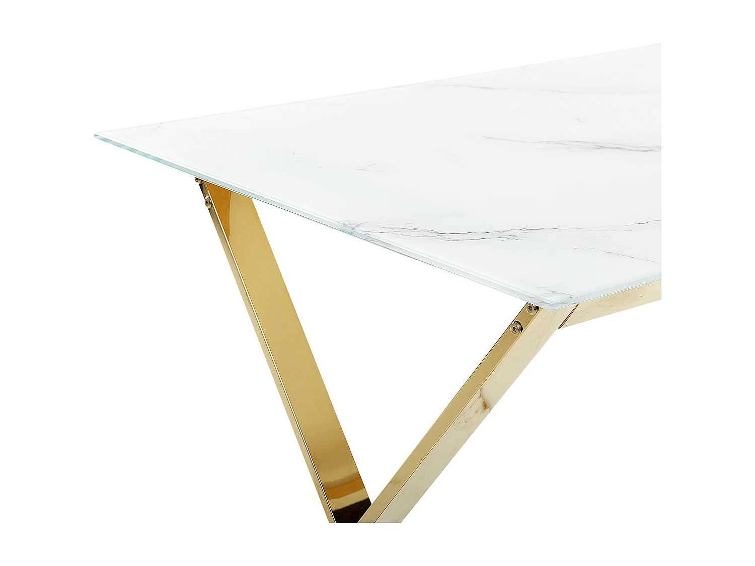 Eettafel ATTICA Wit marmer 120 cm 70 cm Veiligheidsglas