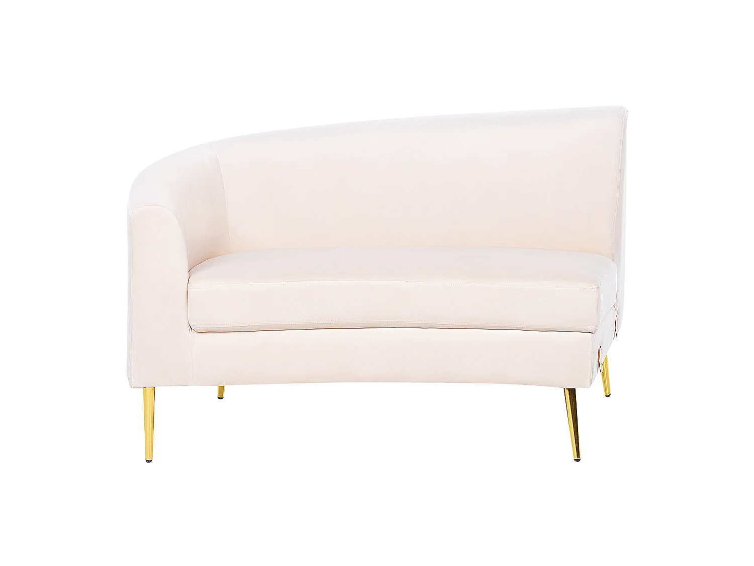 Sofá curvo MOSS Veludo Creme claro 4 lugares