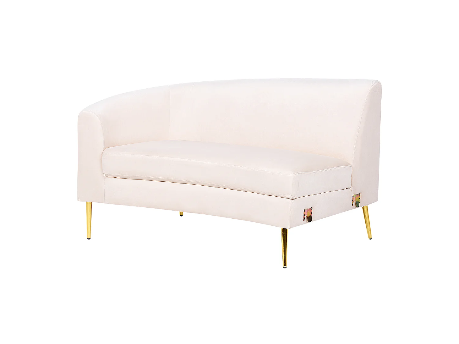 Sofá curvo MOSS Veludo Creme claro 4 lugares