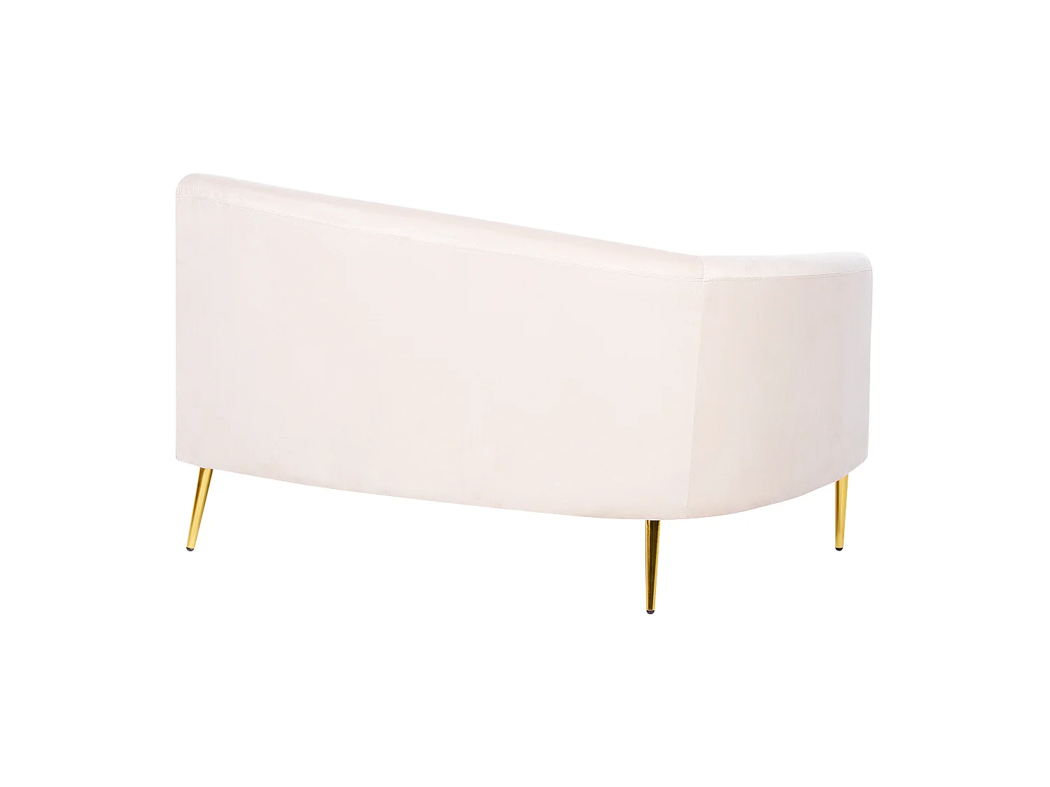 Sofá curvo MOSS Veludo Creme claro 4 lugares