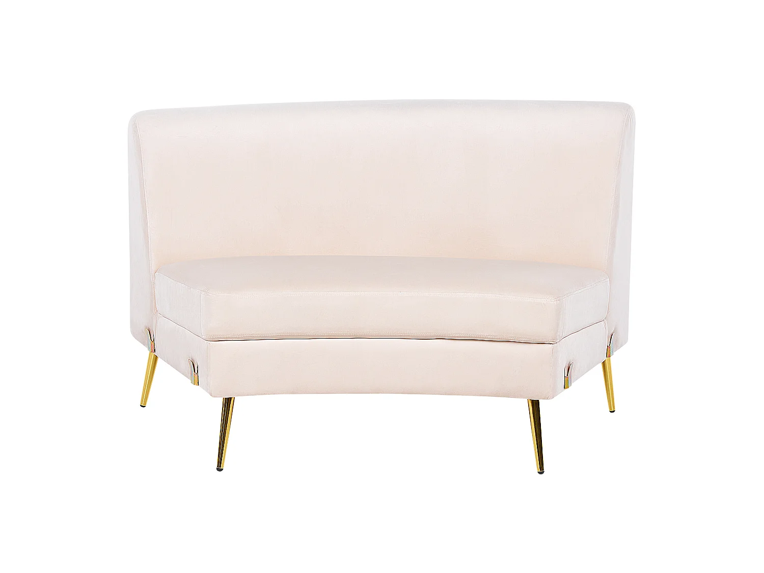 Sofá curvo MOSS Veludo Creme claro 4 lugares