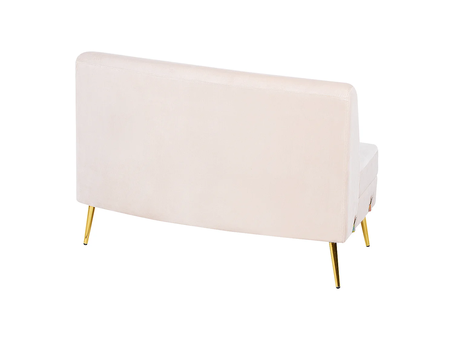 Sofá curvo MOSS Veludo Creme claro 4 lugares