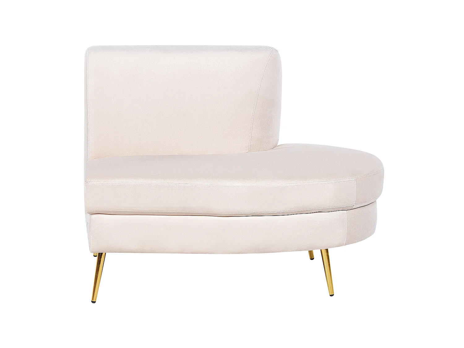 Sofá curvo MOSS Veludo Creme claro 4 lugares