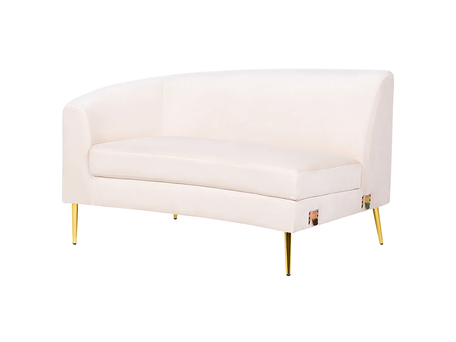 Canapé arrondi 4 places MOSS Velours Beige clair