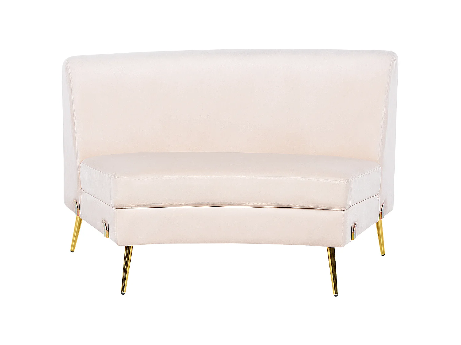 Canapé arrondi 4 places MOSS Velours Beige clair