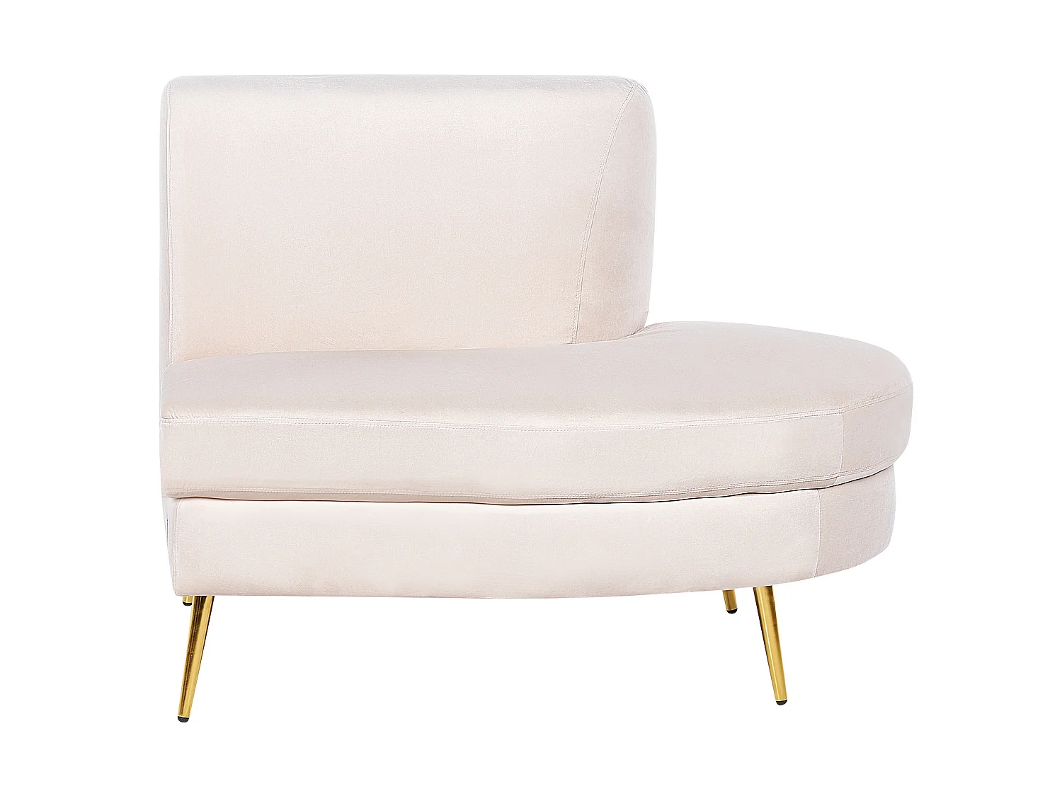 Canapé arrondi 4 places MOSS Velours Beige clair