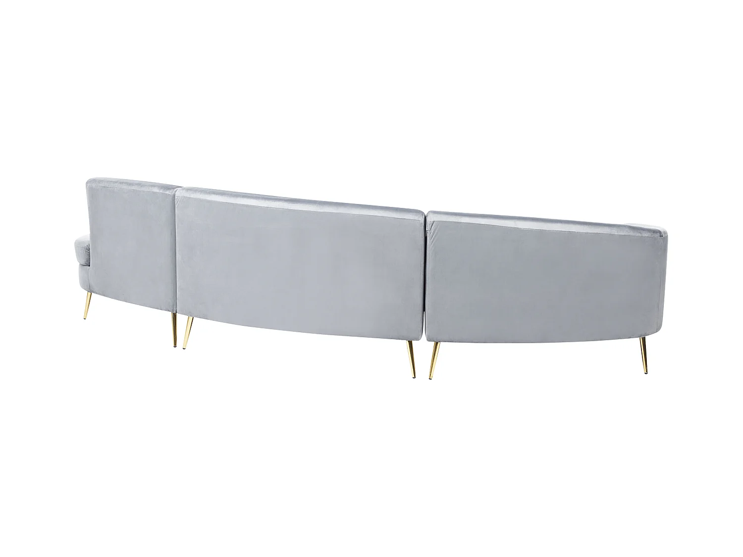 Sofá curvo MOSS Terciopelo Gris claro 4 plazas