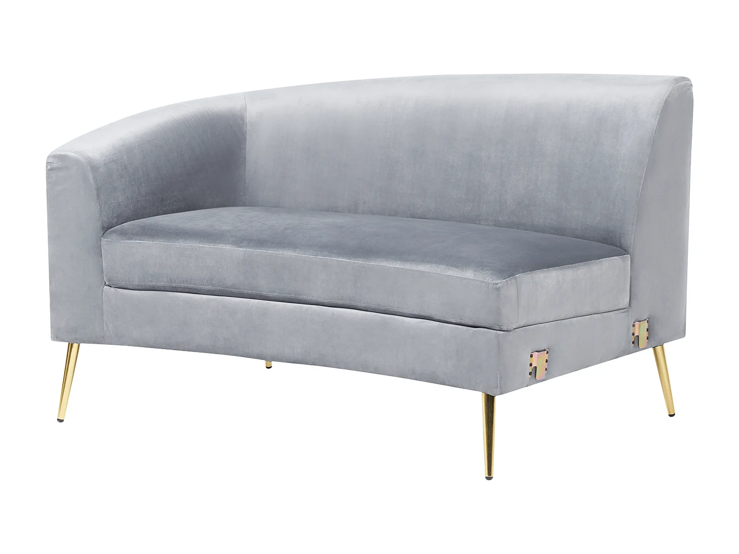 Canapé arrondi 4 places MOSS Velours Gris clair