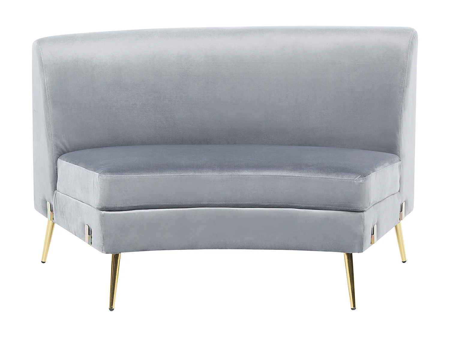 Canapé arrondi 4 places MOSS Velours Gris clair