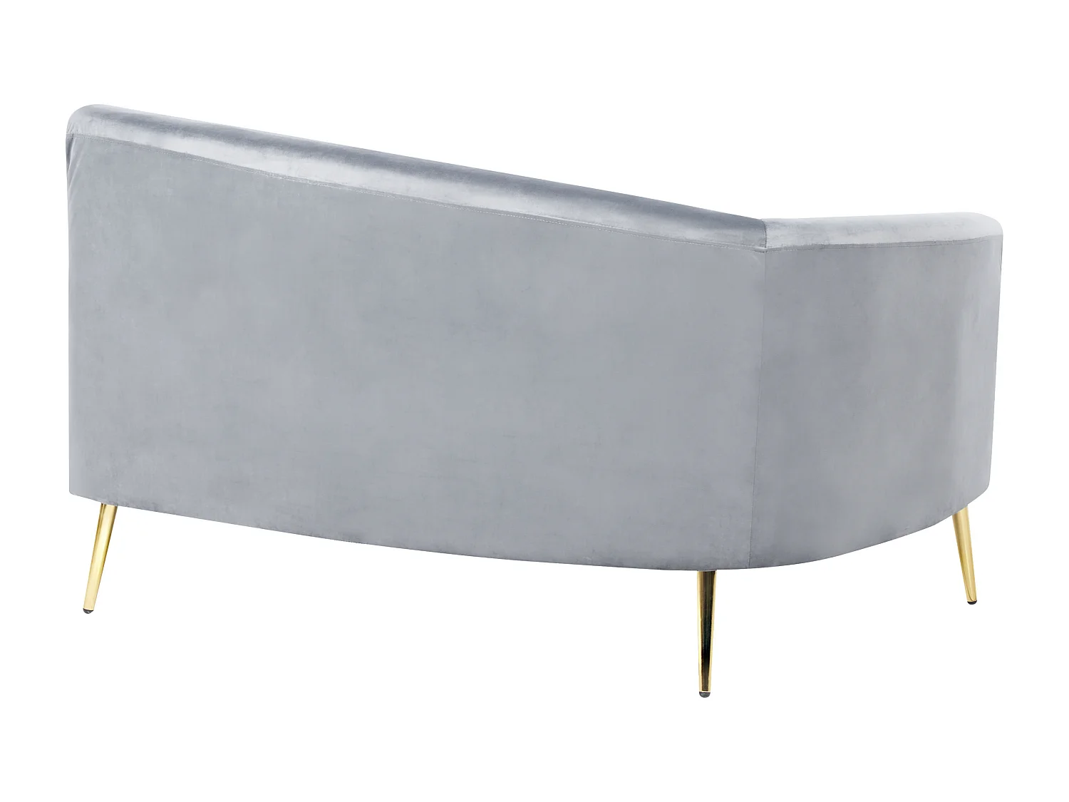 Sofá curvo MOSS Terciopelo Gris claro 4 plazas