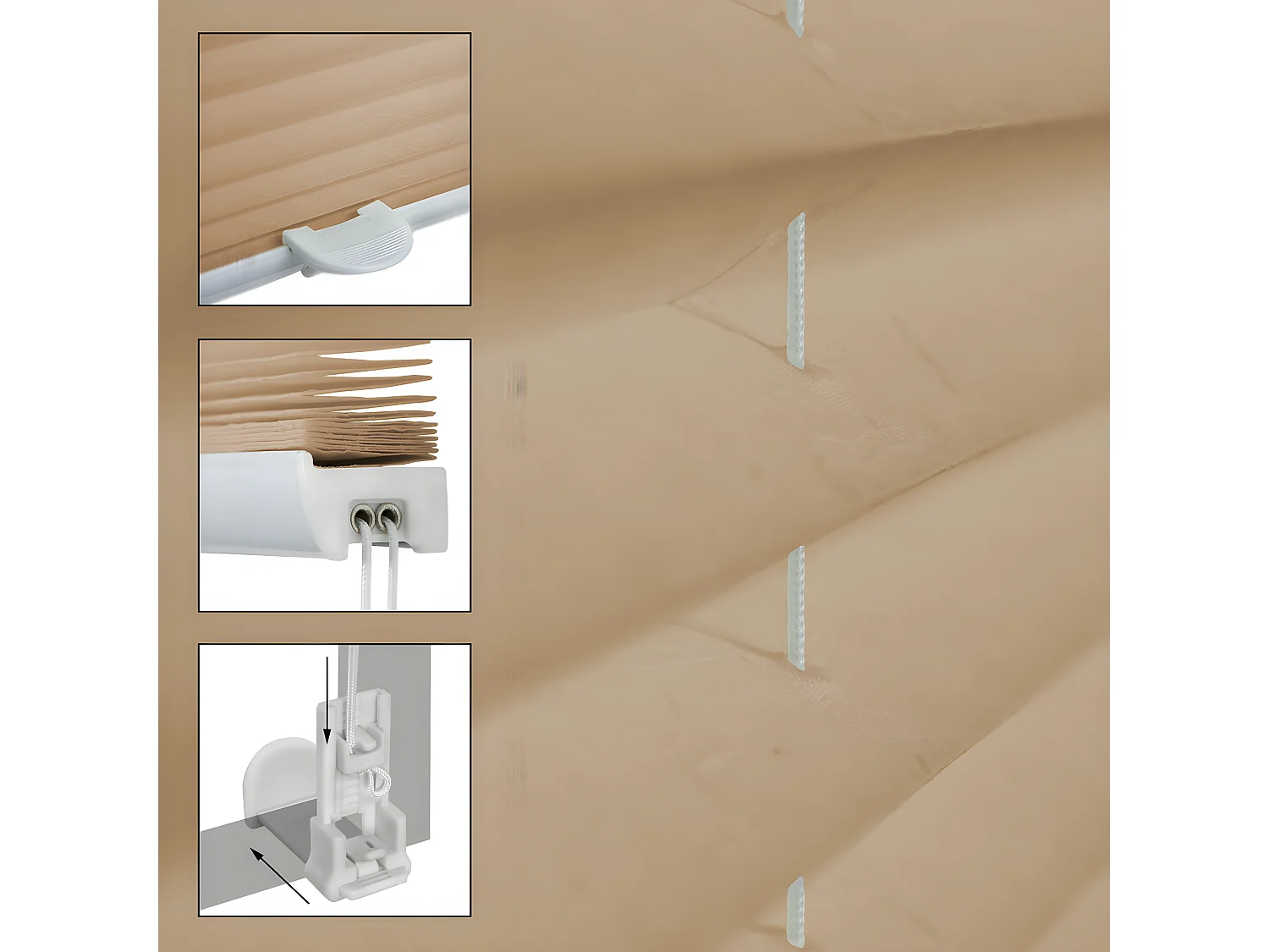 Store plissé fenêtre sans perçage persienne Faltrollo Rollo Klemmfix ECD Germany