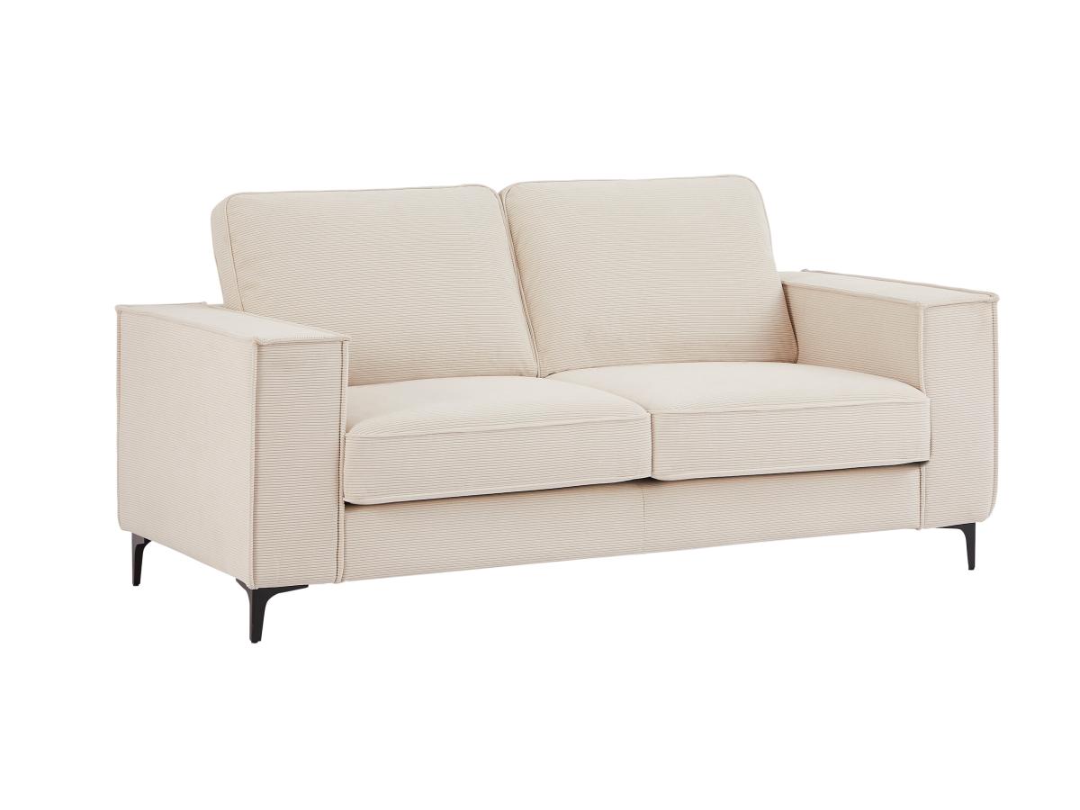 Sofa 3-Sitzer - gerippter Samtstoff - Beige - OLMEDA günstig online kaufen