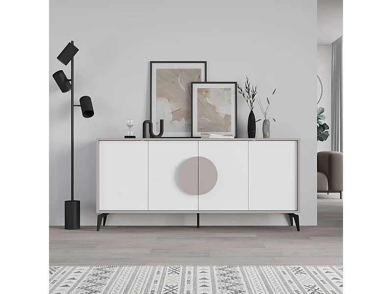 Gora Consola 180 cm Castanho Claro - Branco