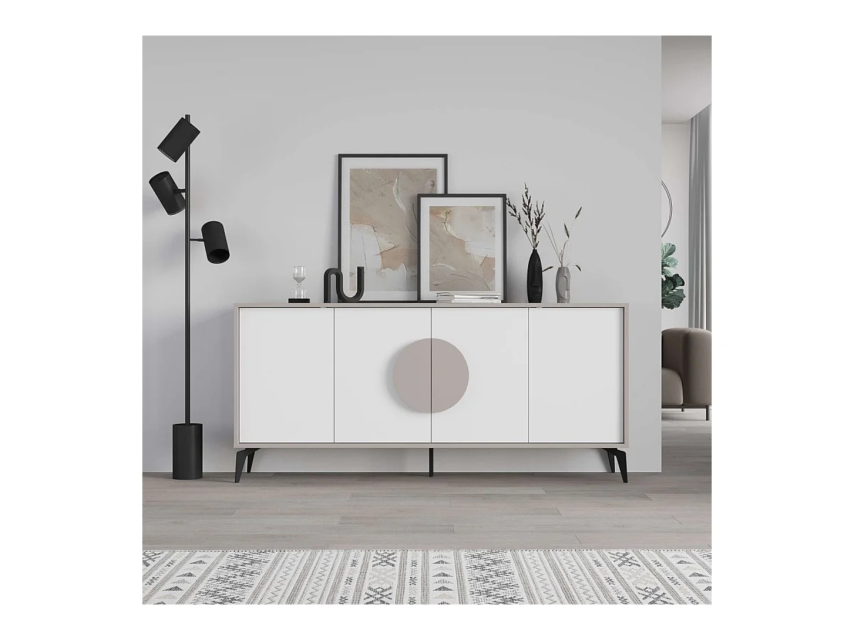 Console Gora 180cm Marron ClairBlanc - Venprodin