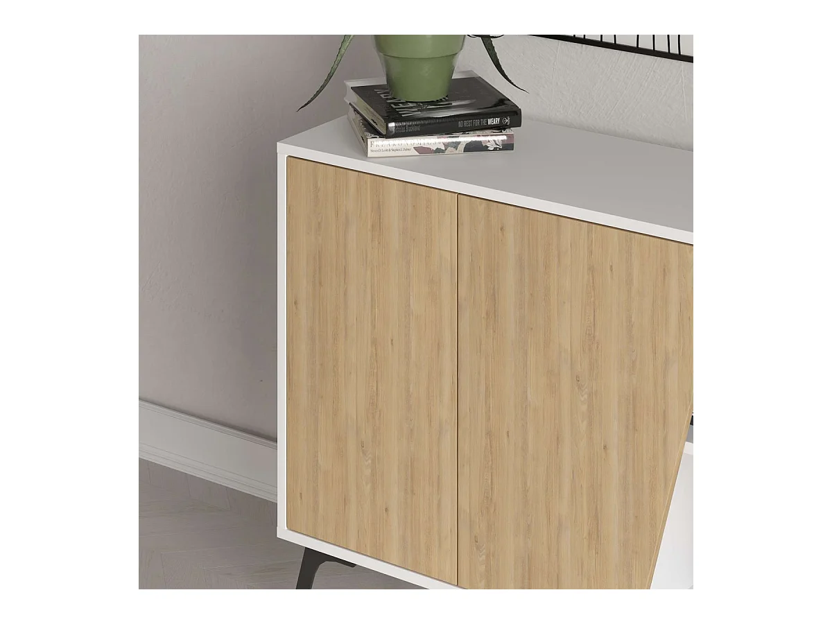 Consola Fiona 150 cm Blanco - Roble