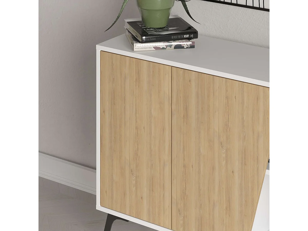 Consola Fiona 150 cm Blanco - Roble
