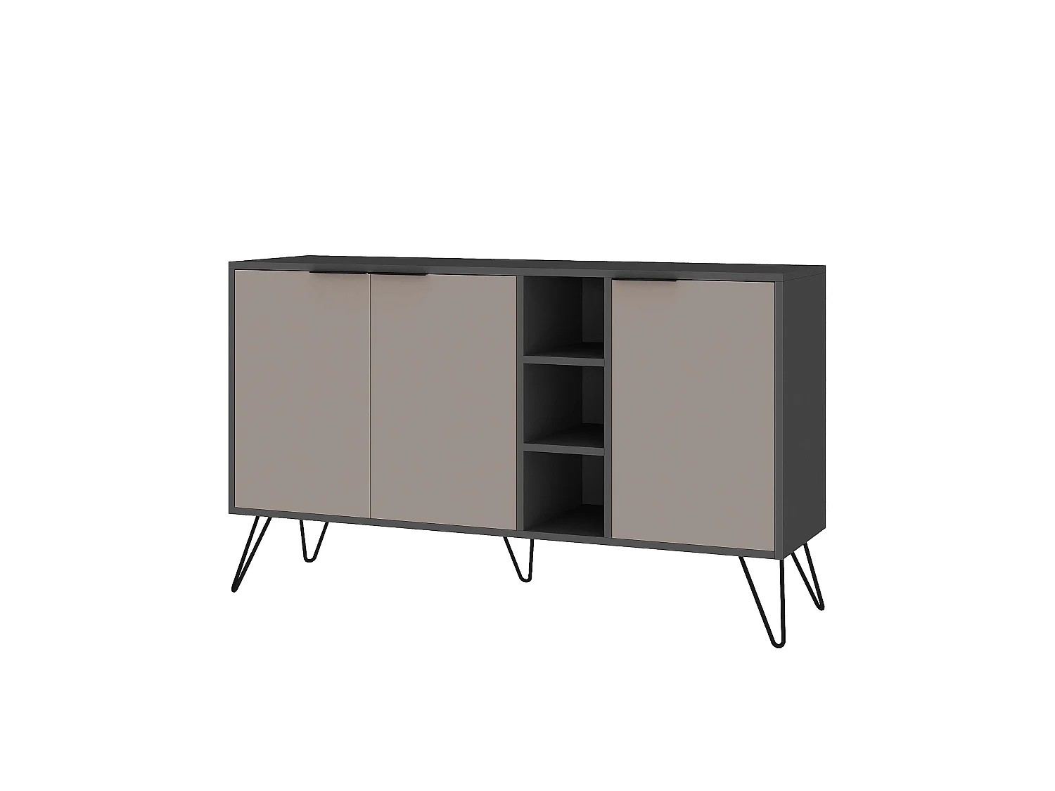 Console Clara 142 cm Anthracite Marron Clair - Venprodin