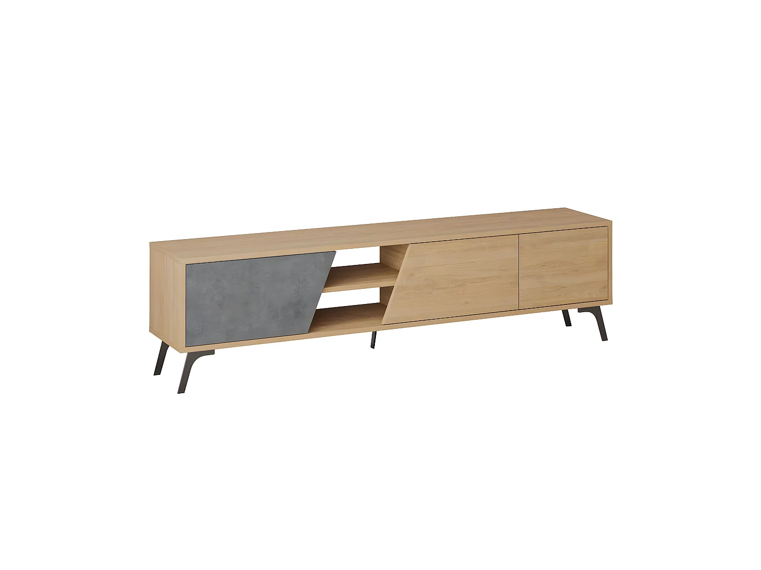 Meuble TV Fiona 180cm Chêne-Gris - Venprodin