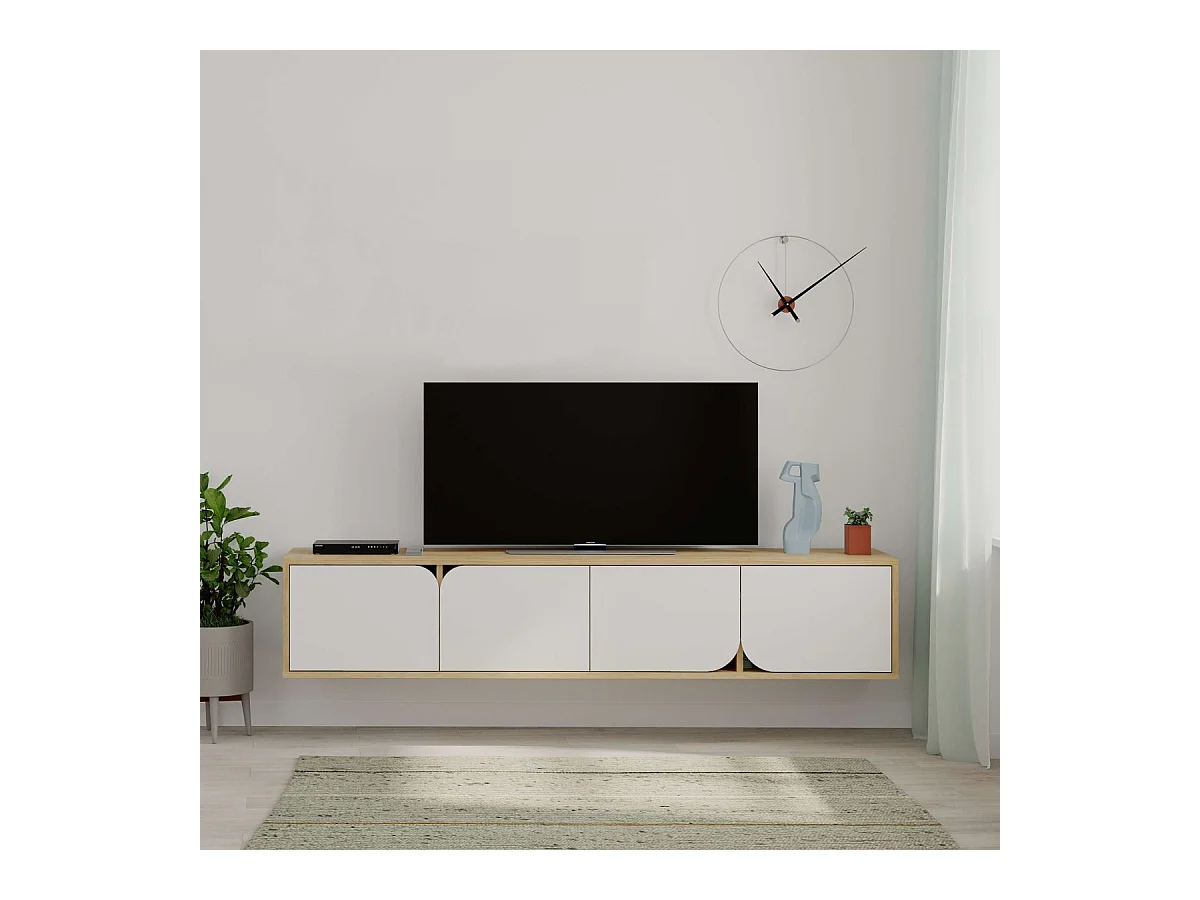 Mueble Tv Spark 180 cm Roble - Blanco