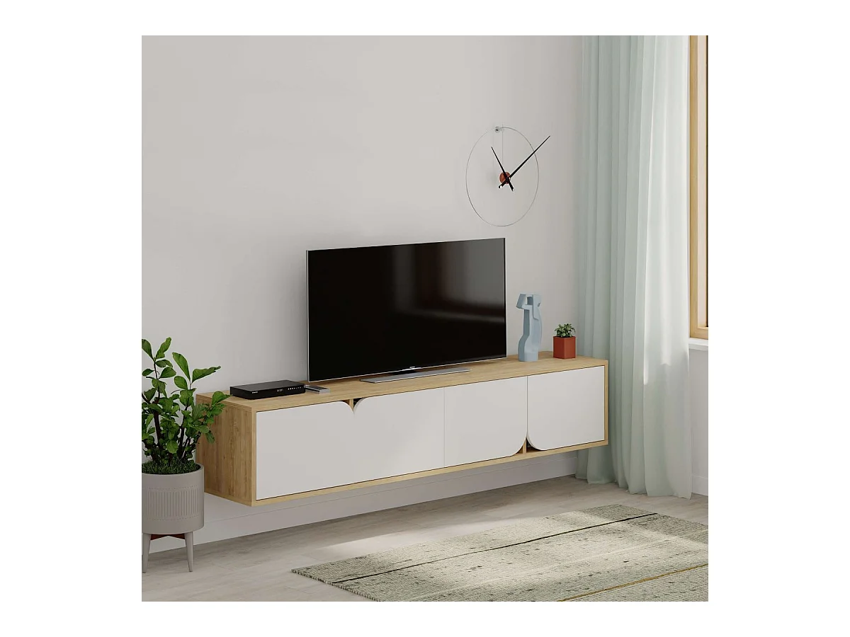 Mueble Tv Spark 180 cm Roble - Blanco