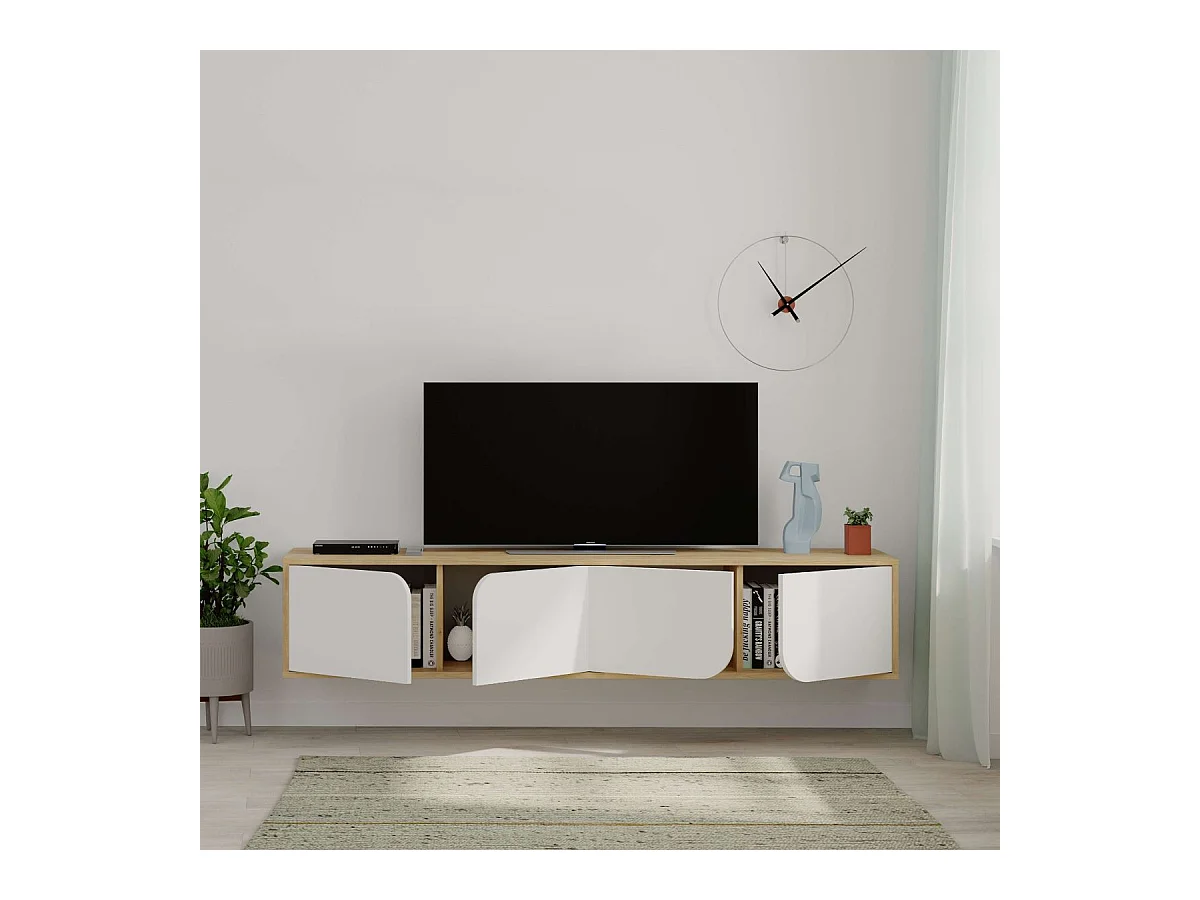 Mueble Tv Spark 180 cm Roble - Blanco