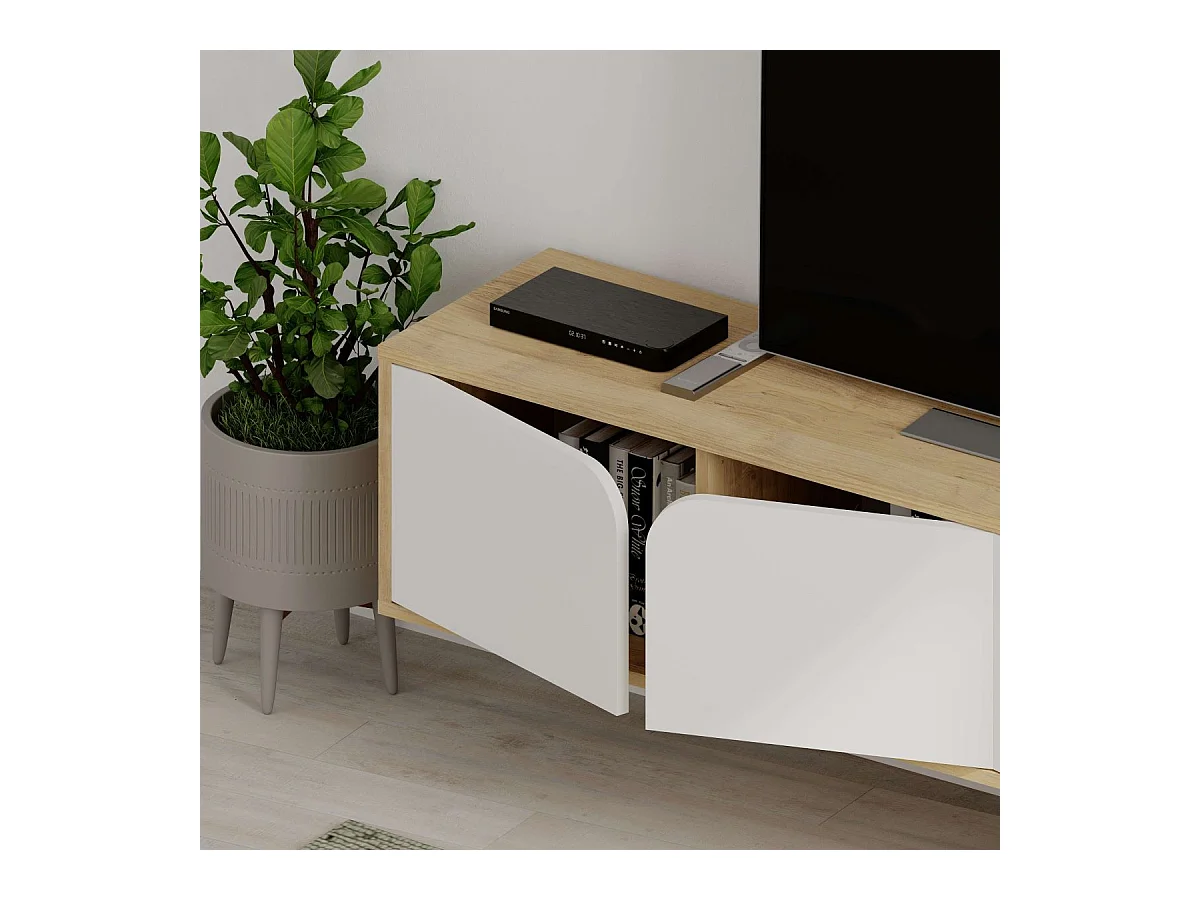 Mueble Tv Spark 180 cm Roble - Blanco