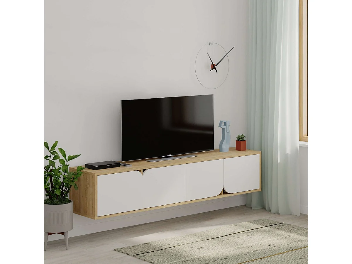 Meuble TV Spark 180cm Chêne Blanc - Venprodin