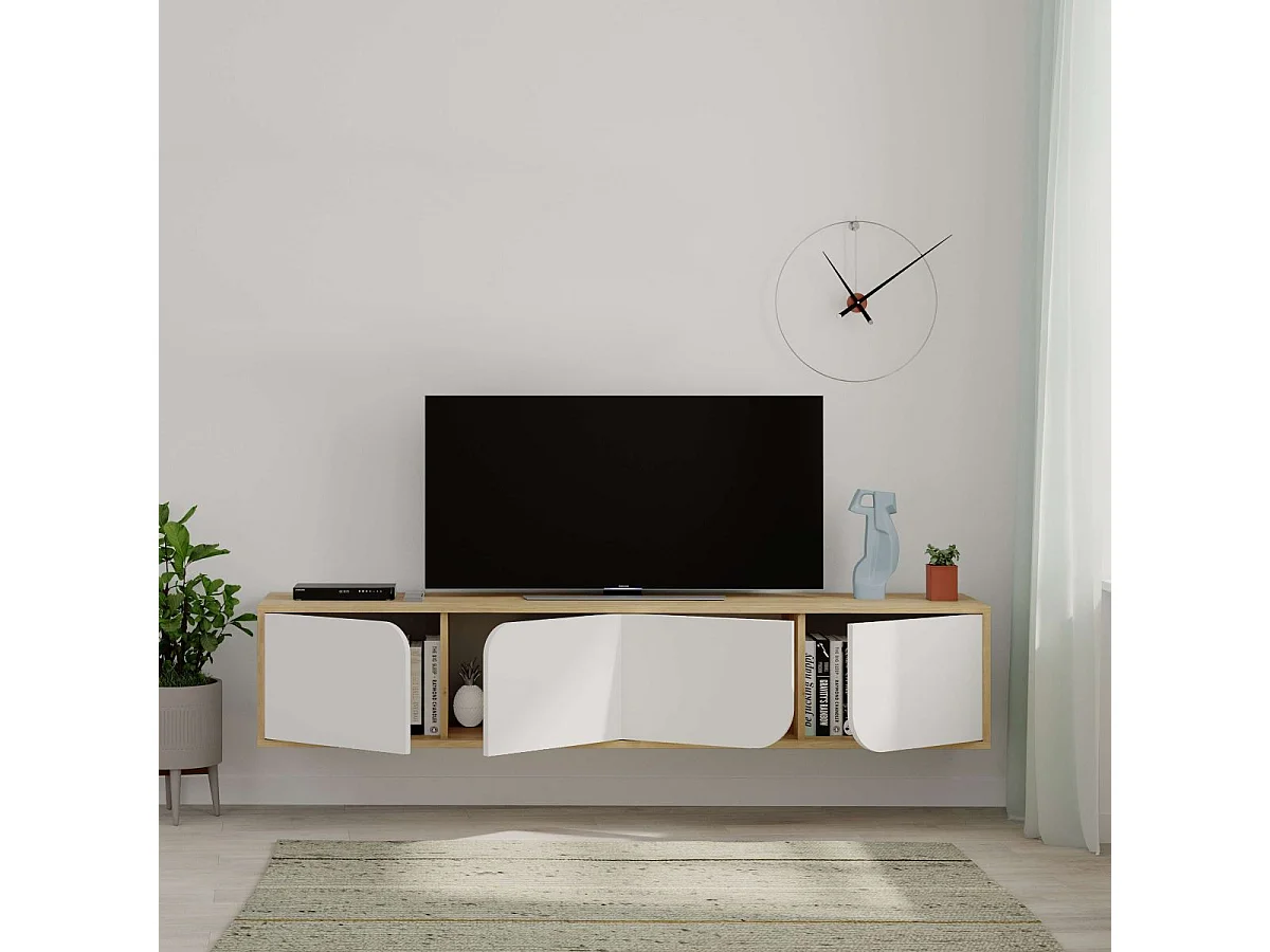 Meuble TV Spark 180cm Chêne Blanc - Venprodin