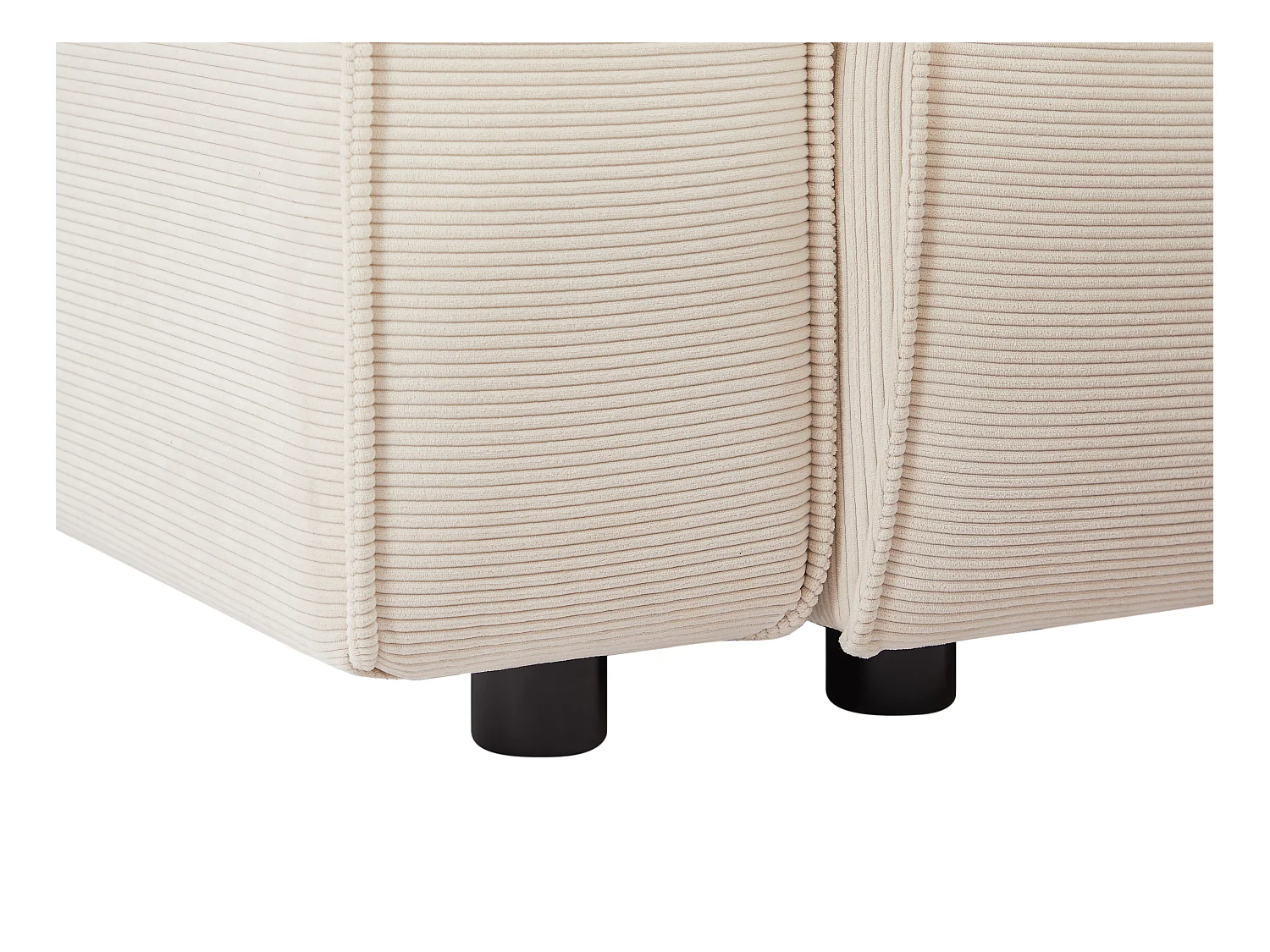 Grote hoekbank met hoek rechts van beige ribfluweel BORORE - van Pascal Morabito