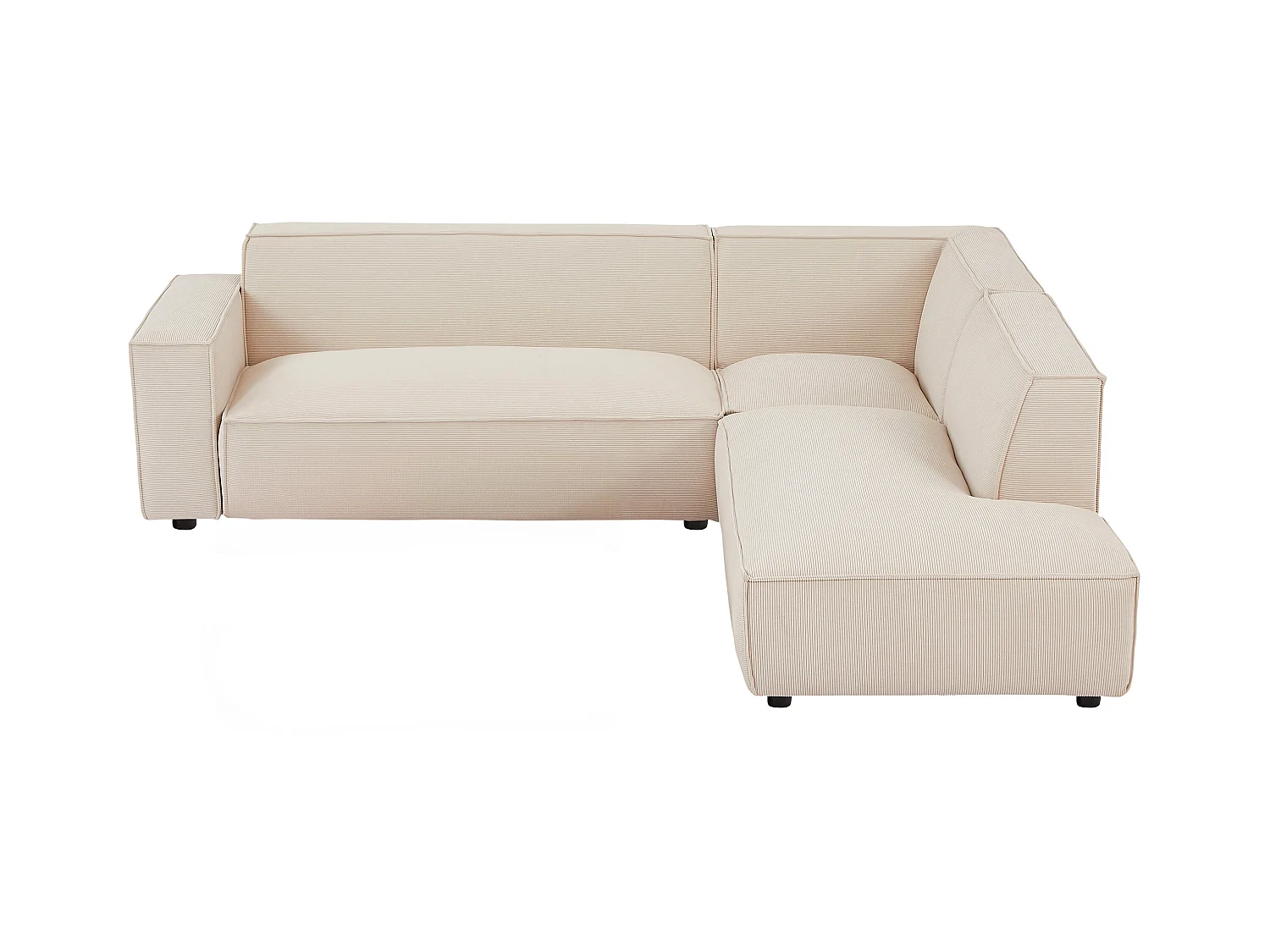 Grote hoekbank met hoek rechts van beige ribfluweel BORORE - van Pascal Morabito