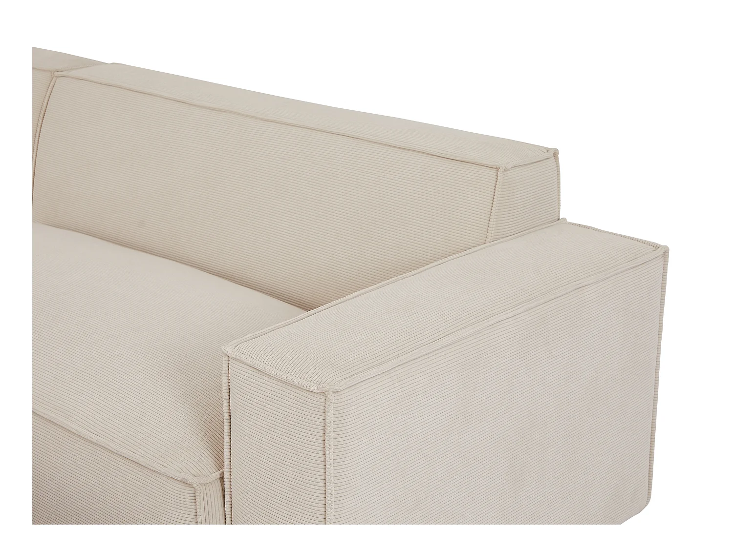 Duża kanapa narożna lewostronna ze sztruksu beż BORORE marki Pascal Morabito