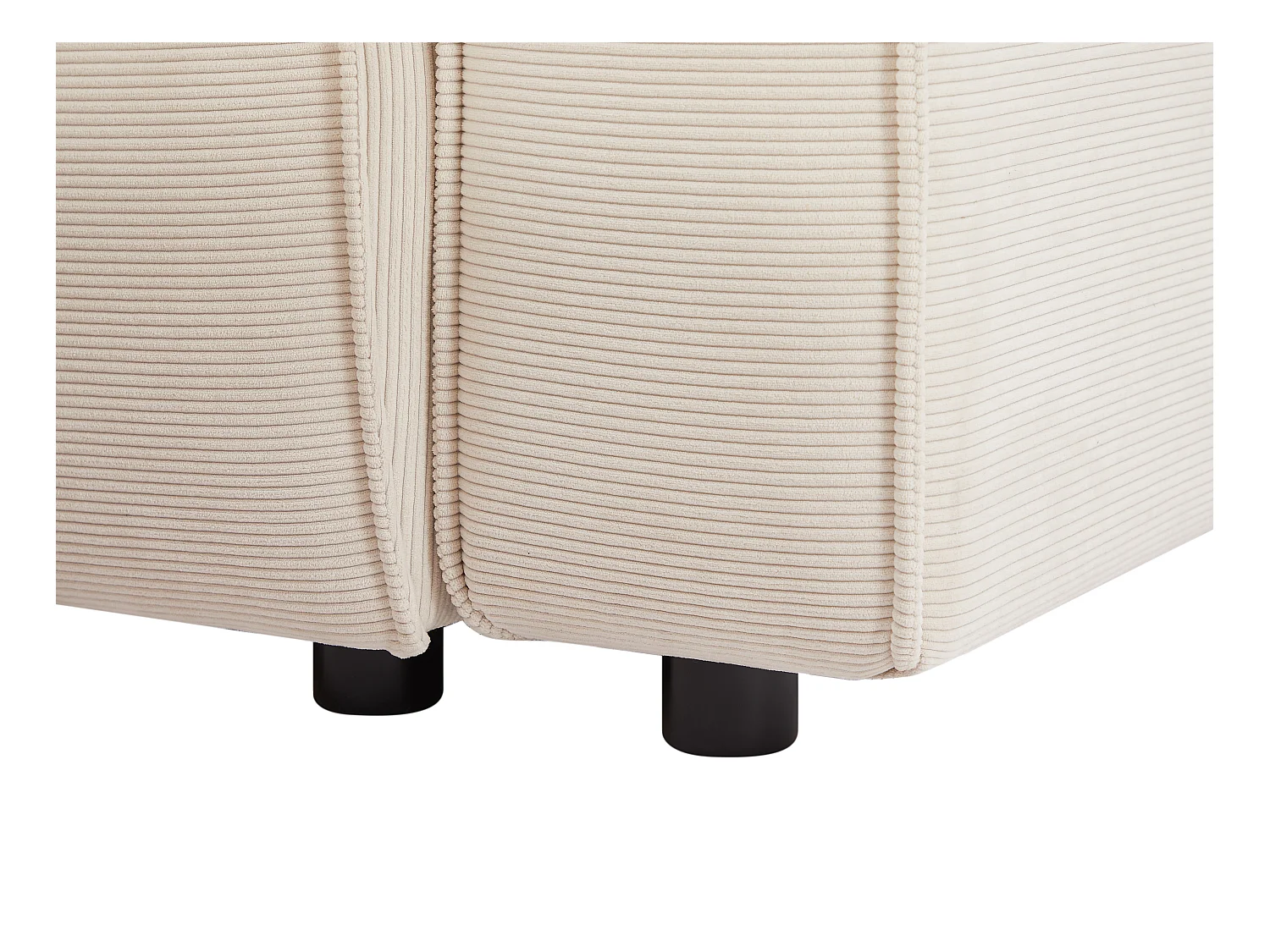 Duża kanapa narożna lewostronna ze sztruksu beż BORORE marki Pascal Morabito