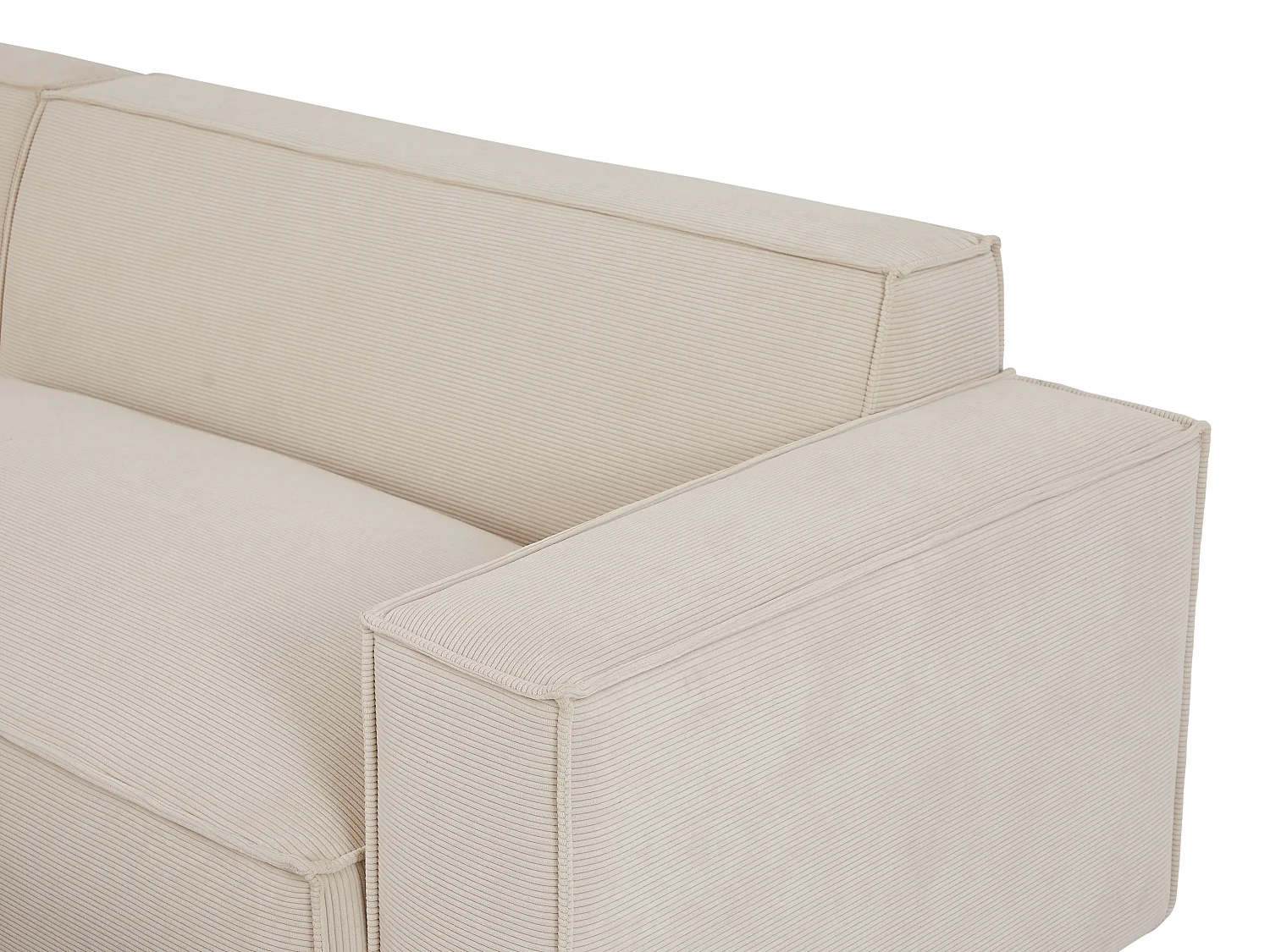 Großes Ecksofa - Ecke links - Cord - Beige - BORORE von PASCAL MORABITO