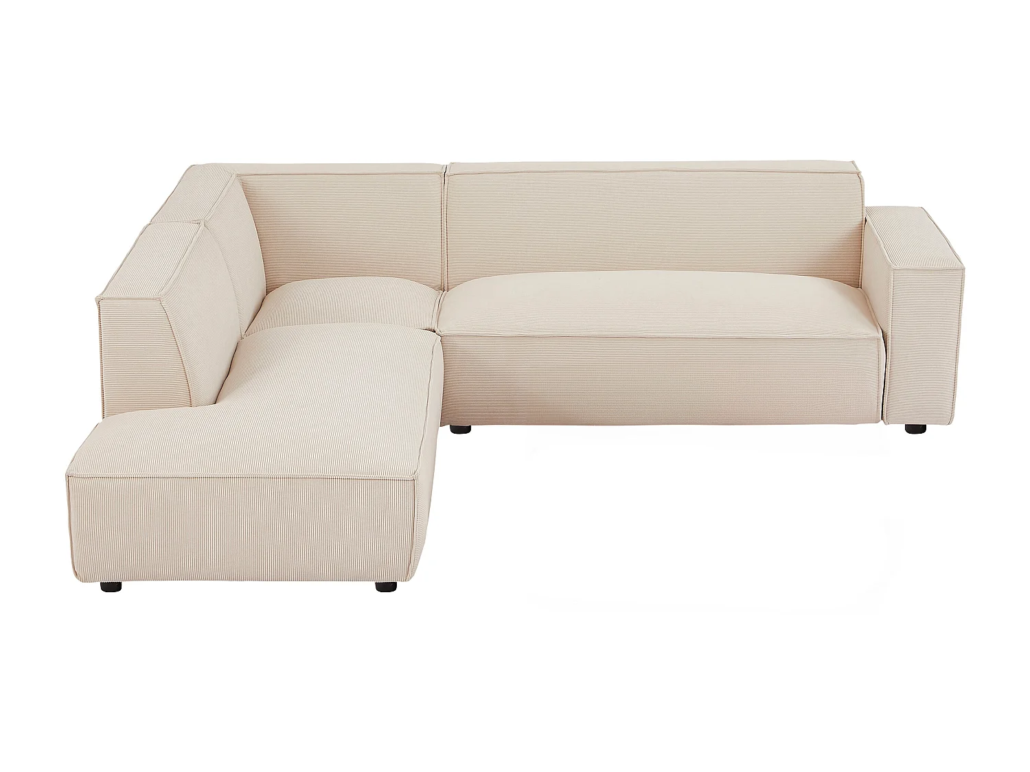 Großes Ecksofa - Ecke links - Cord - Beige - BORORE von PASCAL MORABITO