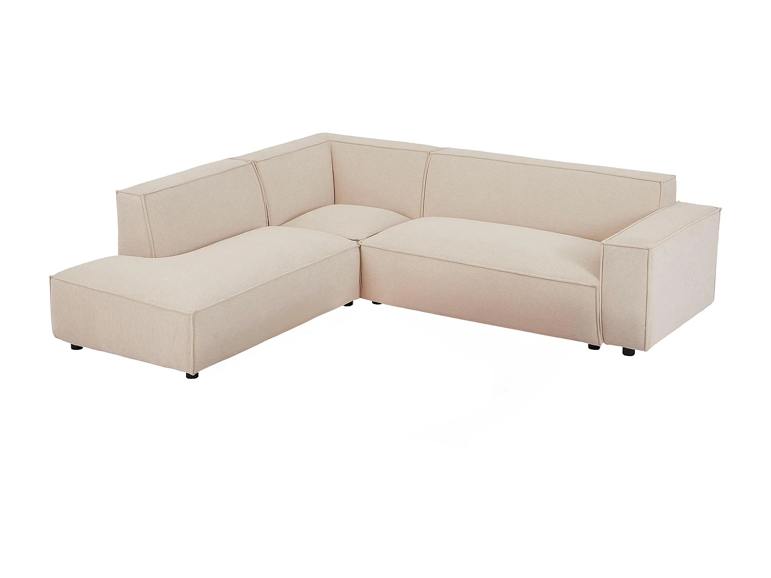Großes Ecksofa - Ecke links - Cord - Beige - BORORE von PASCAL MORABITO