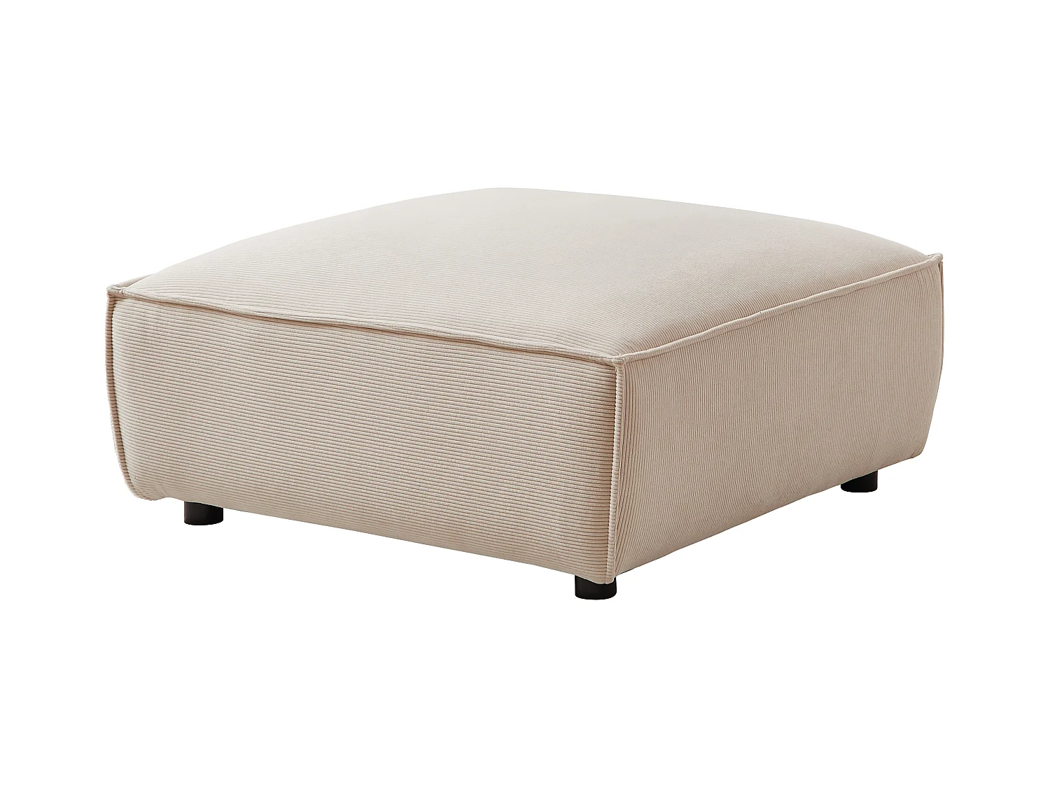 Beige fløjls-puf BORORE fra Pascal Morabito