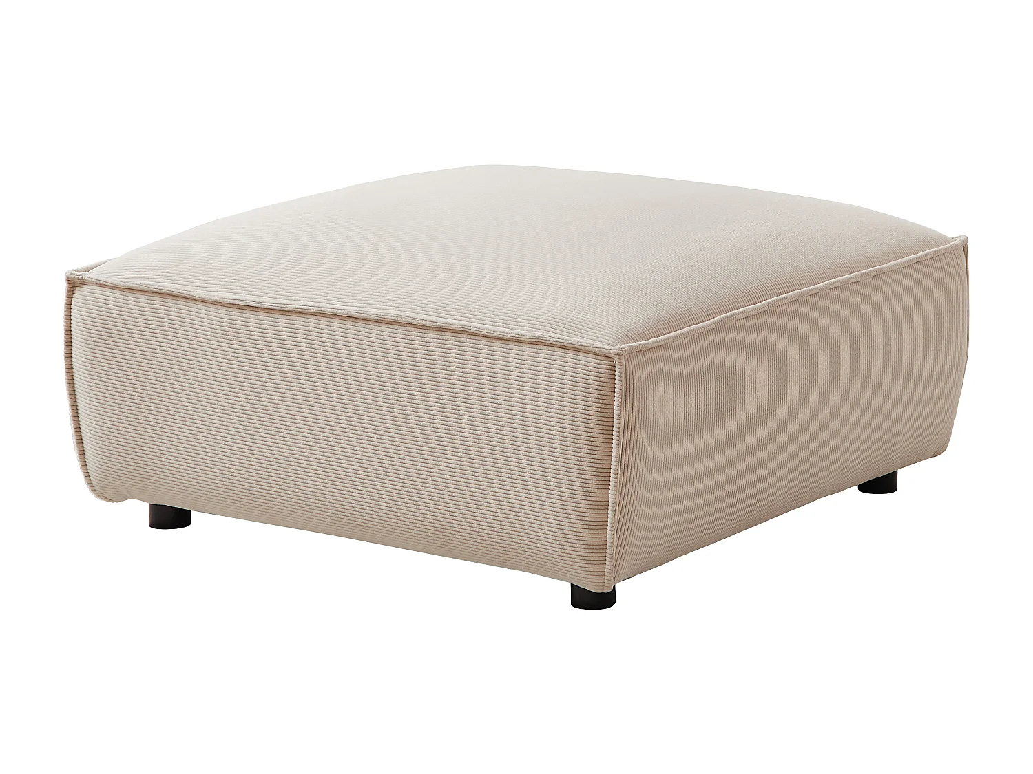 Pouf en velours côtelé beige BORORE de Pascal Morabito